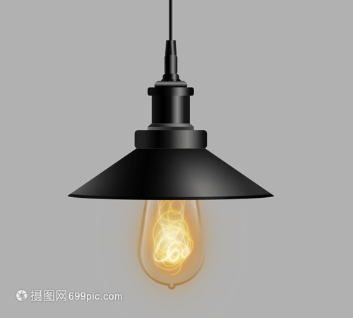 手绘电灯 点亮创意与温暖的闪亮光芒